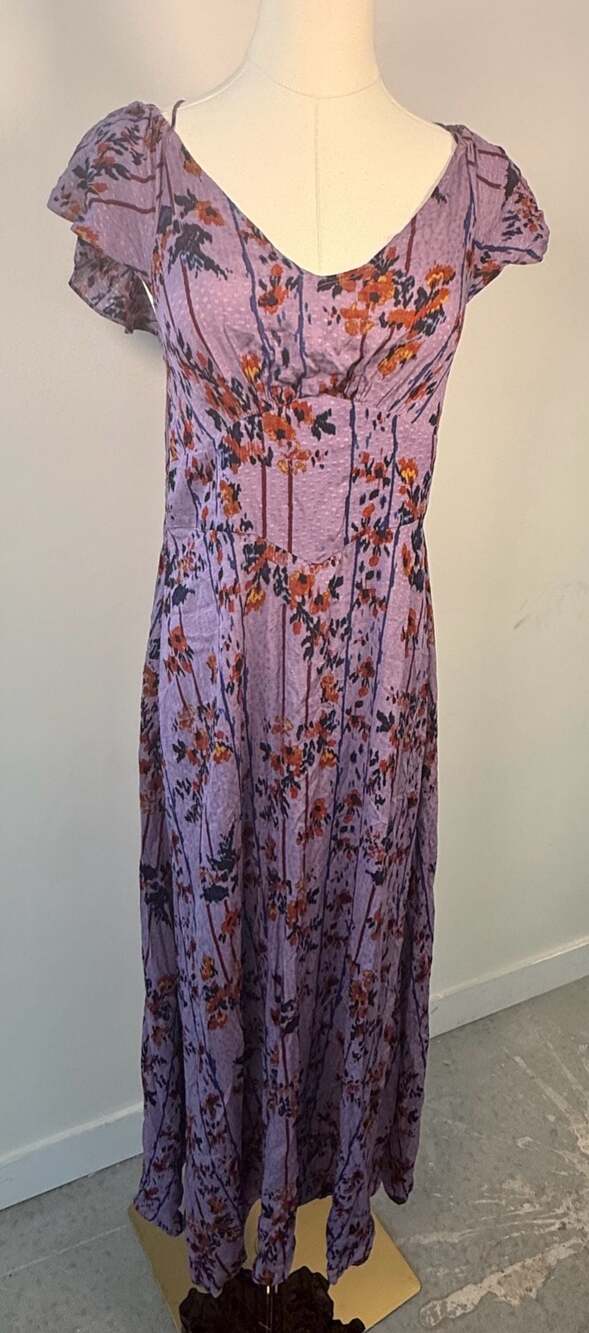 Anthropologie Floral Print Viscose Maxi Dress Size S